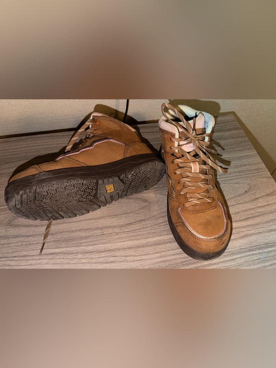 Caterpillar Tan and Pink High-Top Work Boot Sneaker